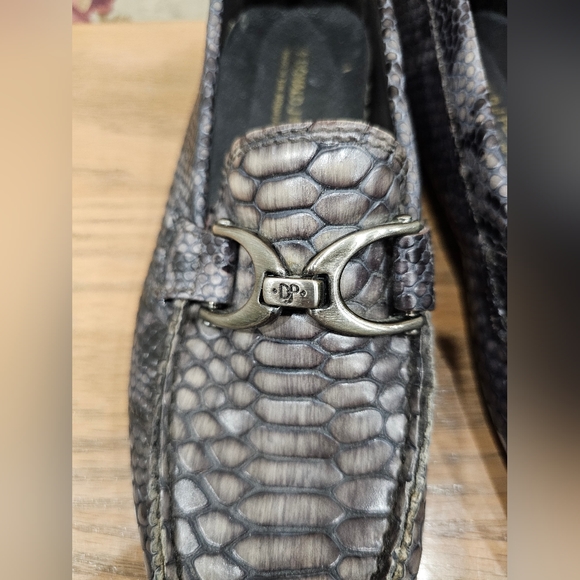 Men's Donald J. Pliner Gray/ Moccasins Leather Loafers Italy Size 5 - Picture 7 of 8